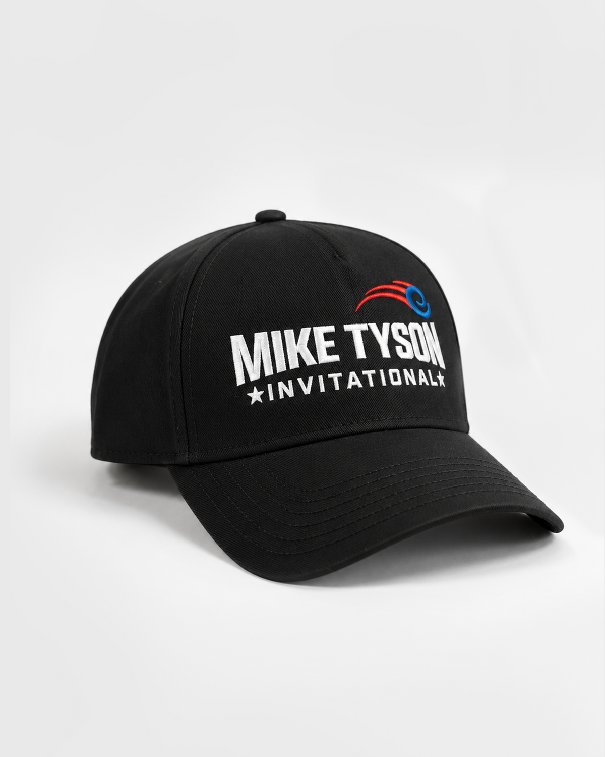 A black hat with the Mike Tyson Invitational Logo on the front panel.