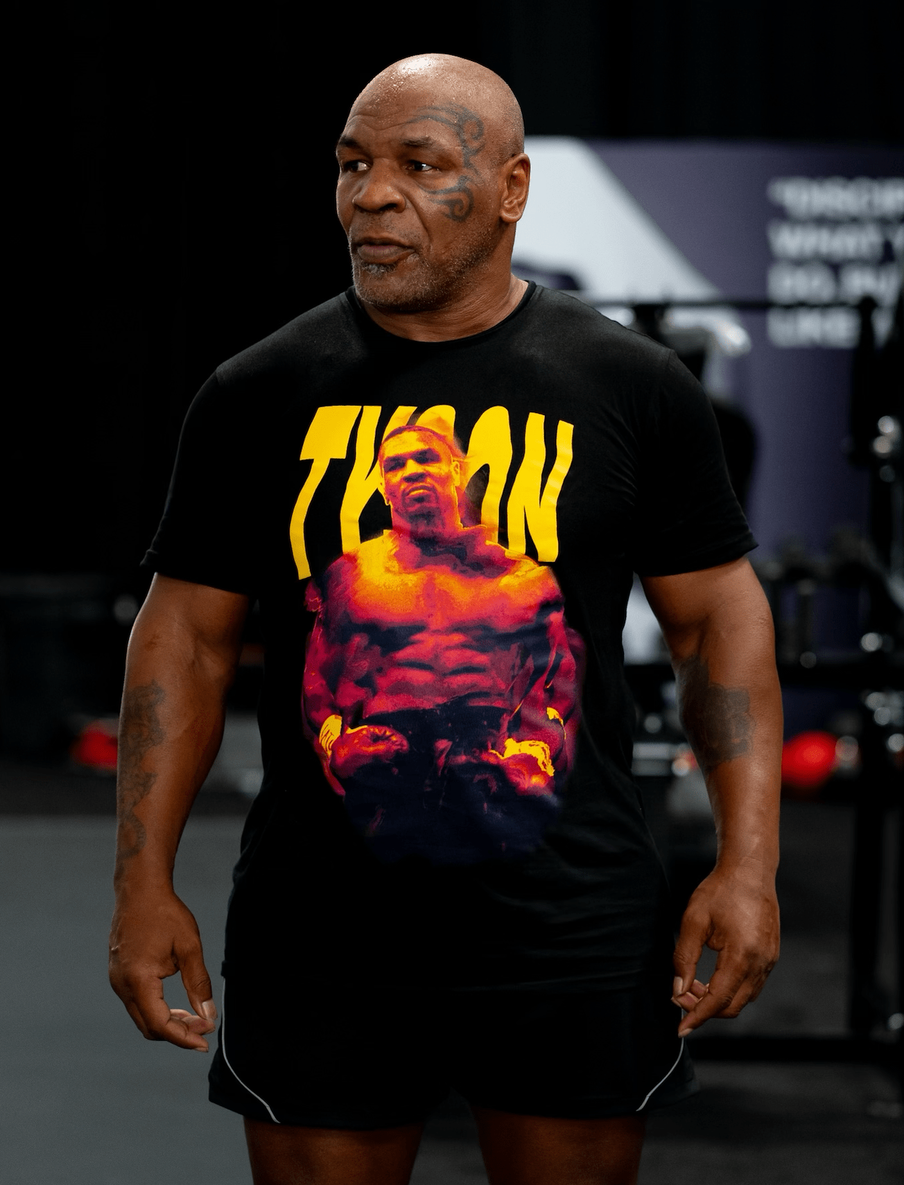 Mike Tyson wearing the Mirage tee.
