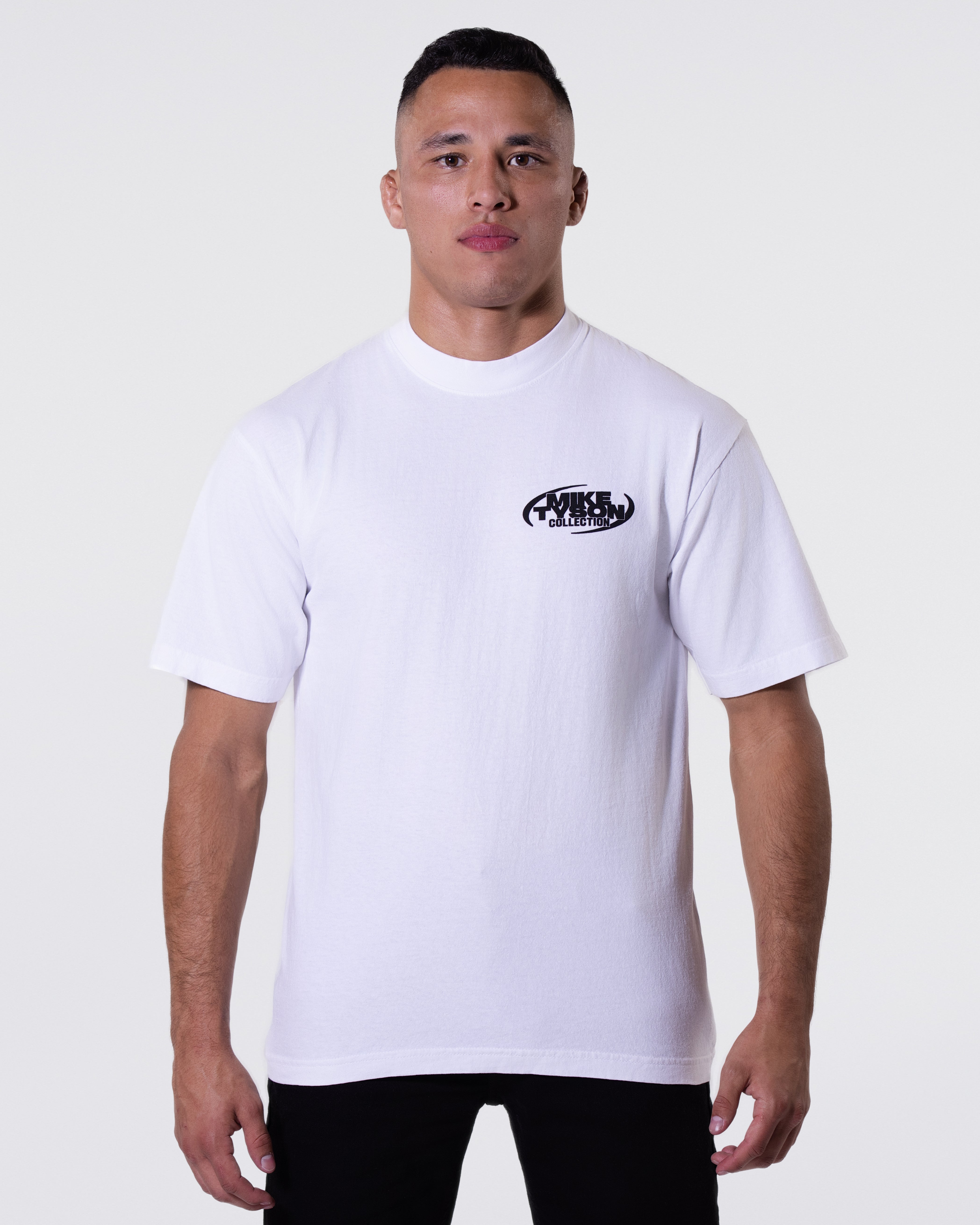 Model wearing the Not Afraid tee.