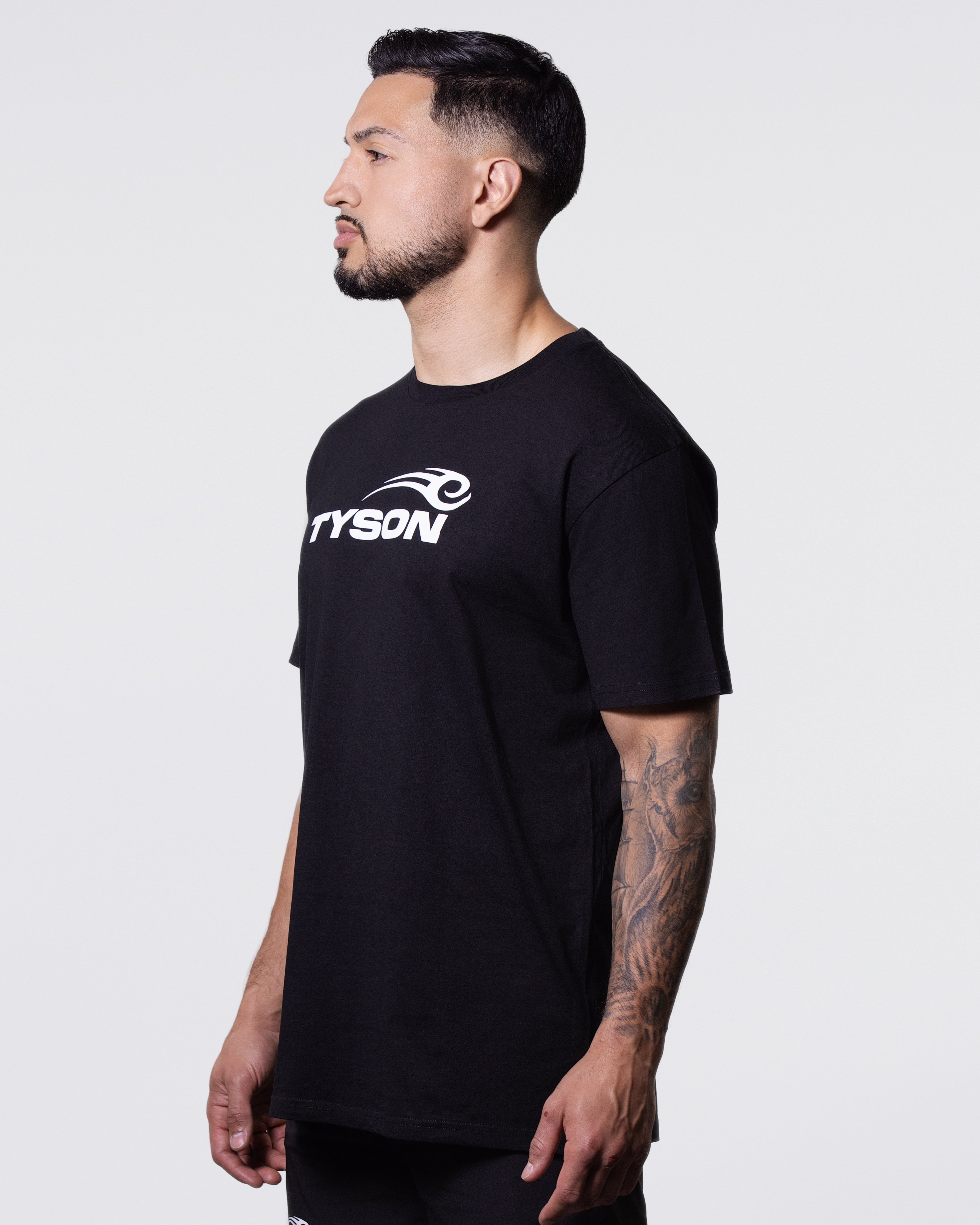Model wearing the Tyson Pro Cotton Shirt - Black.