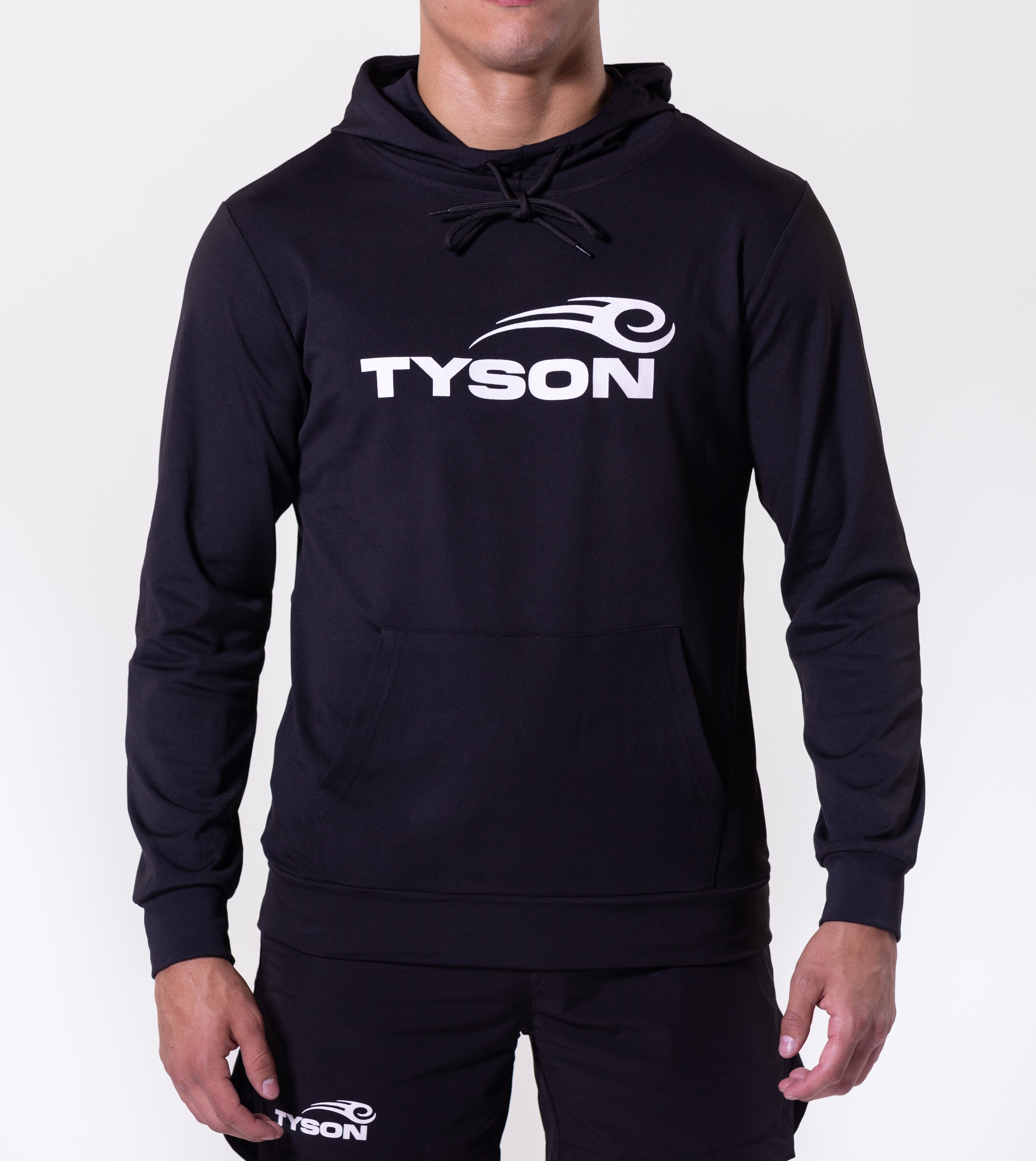 Model wearing the Tyson Pro Performance Hoodie.