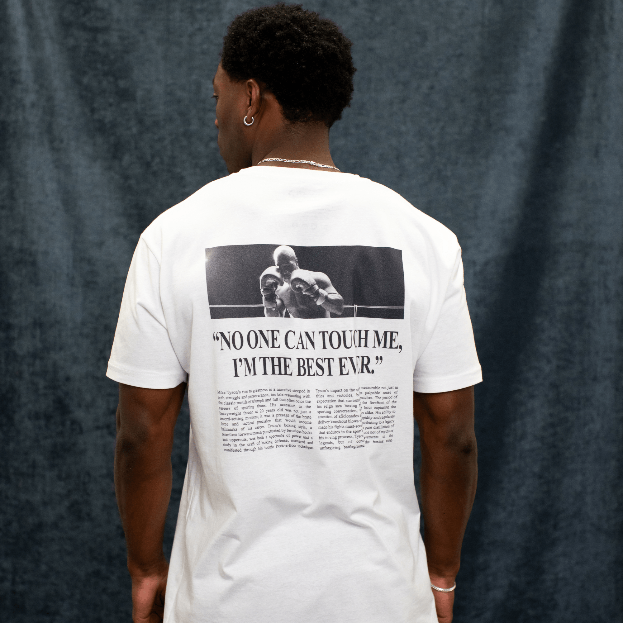 Model wearing The Baddest Statement tee.