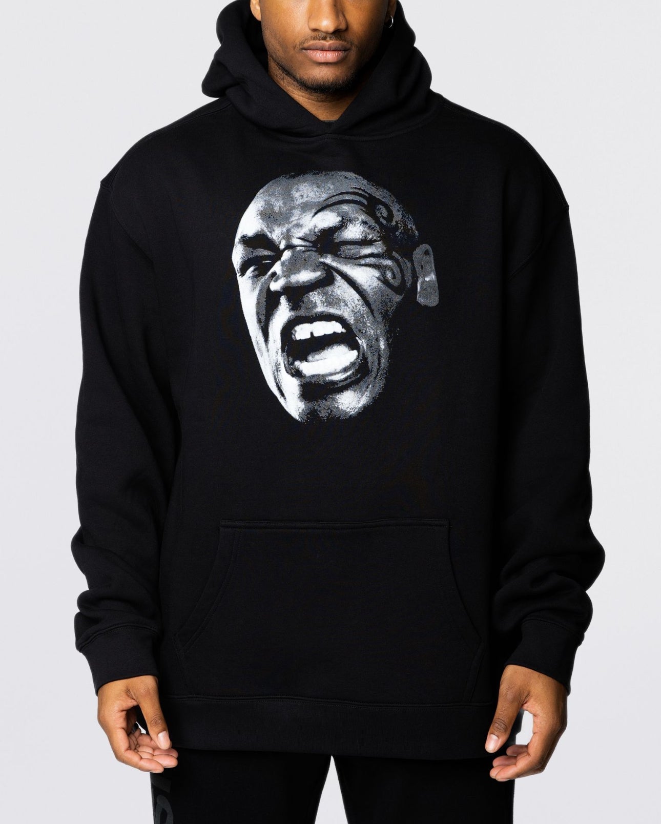 This black hoodie features an image of Mike's face mid scream.