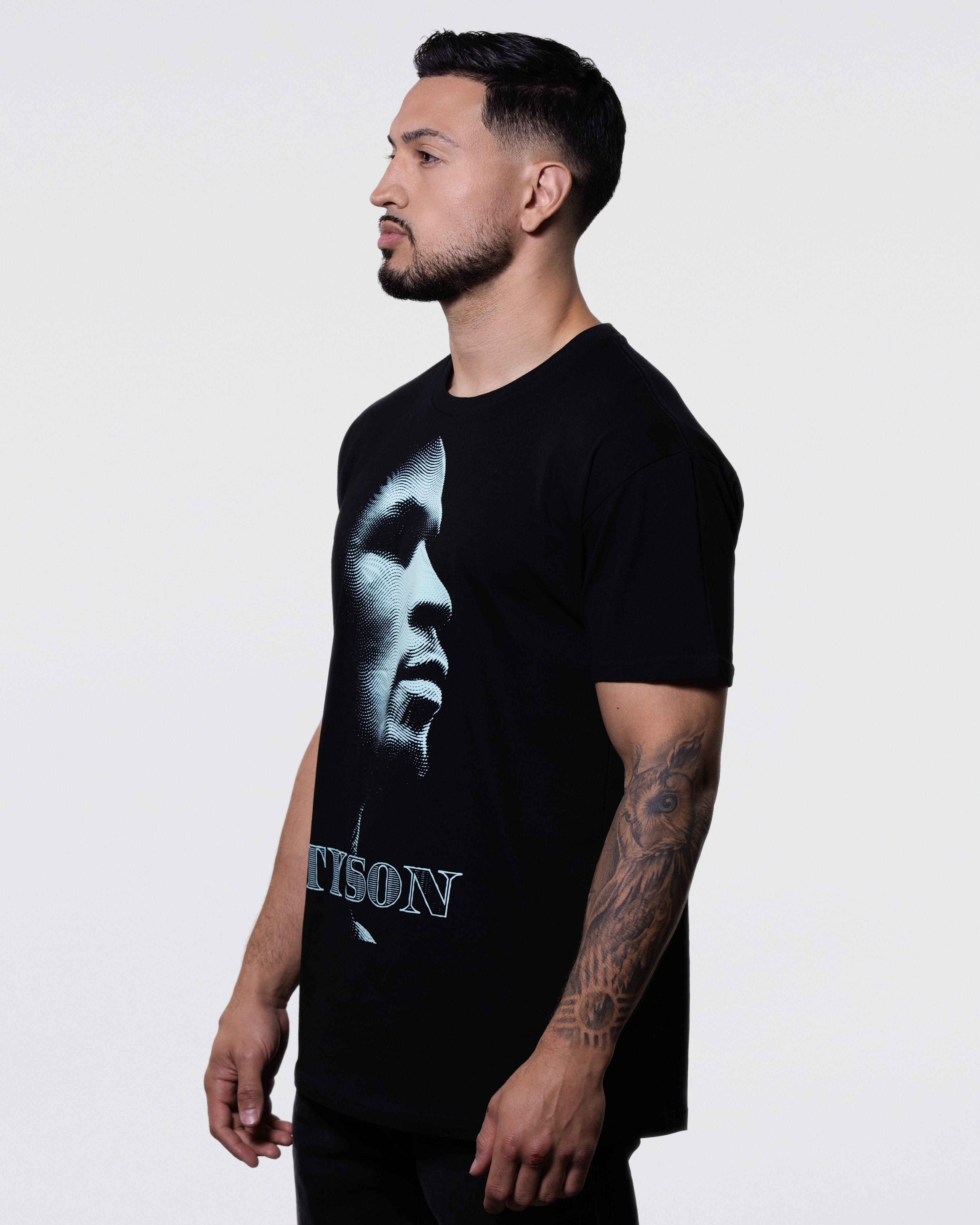 Model wearing the Tyson Money tee.