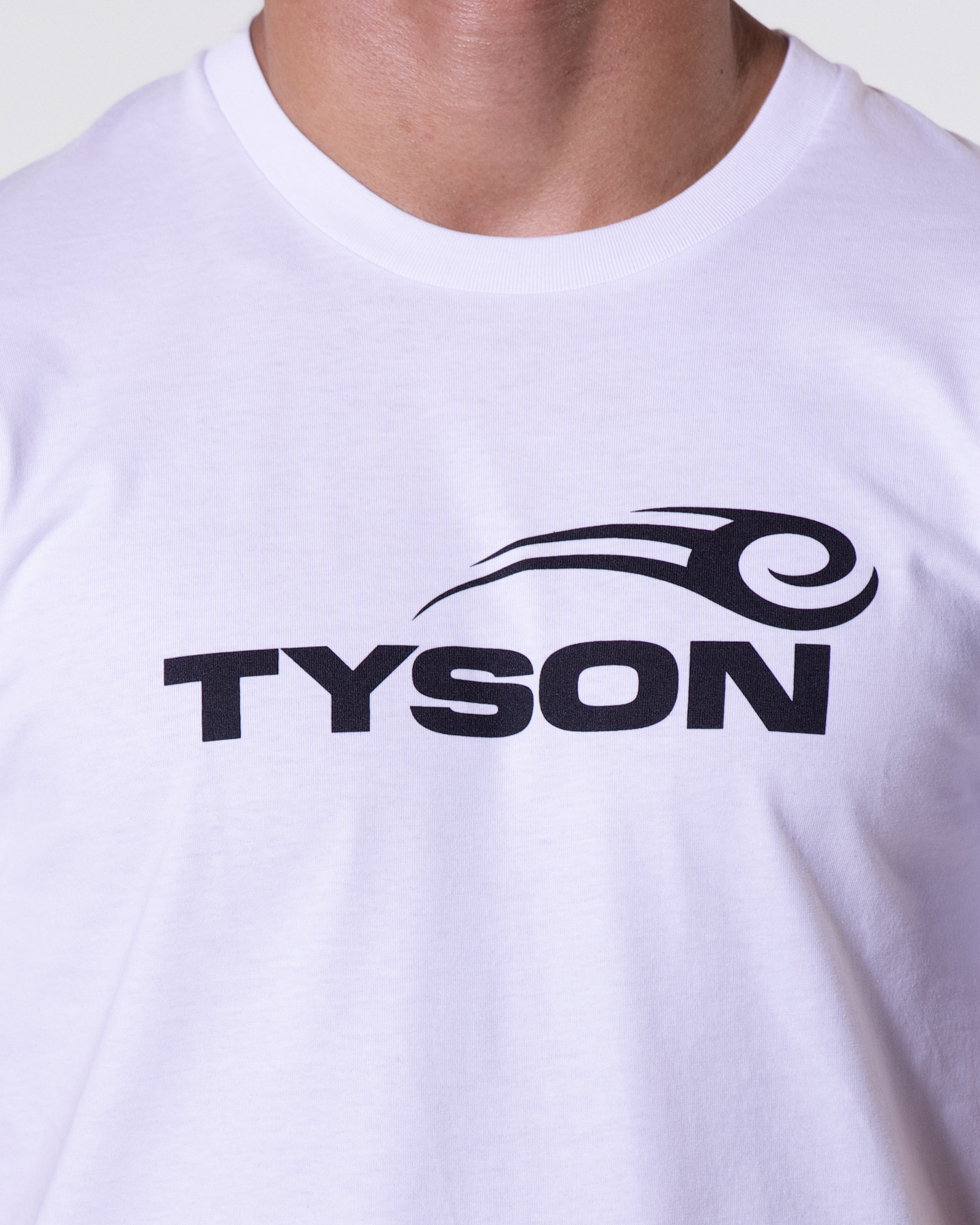 White T-shirt prominently featuring the Tyson Pro logo in black across the chest.