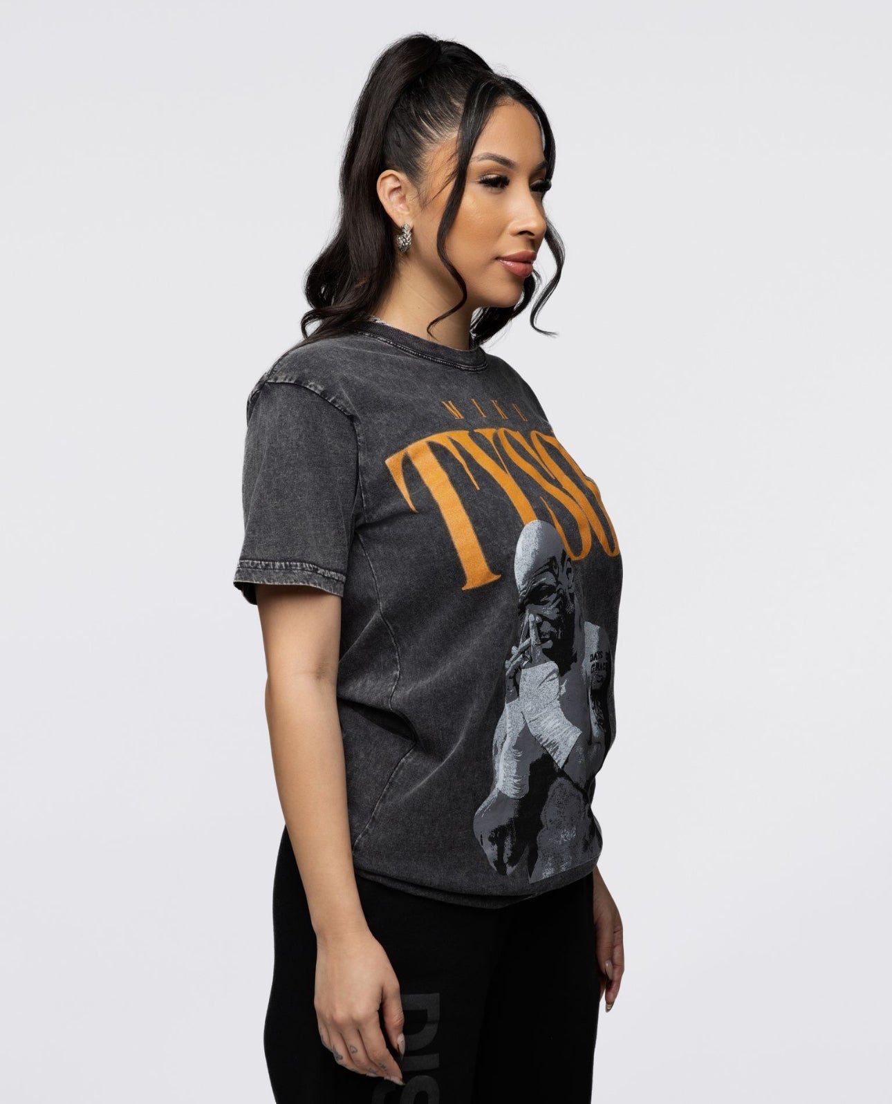 Model wearing the Vintage Tyson tee.